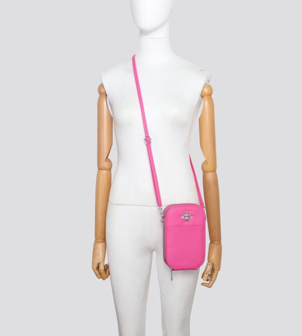 Faux Leather Vegan Leather Bee Logo Mini Crossbody Bag # 3159