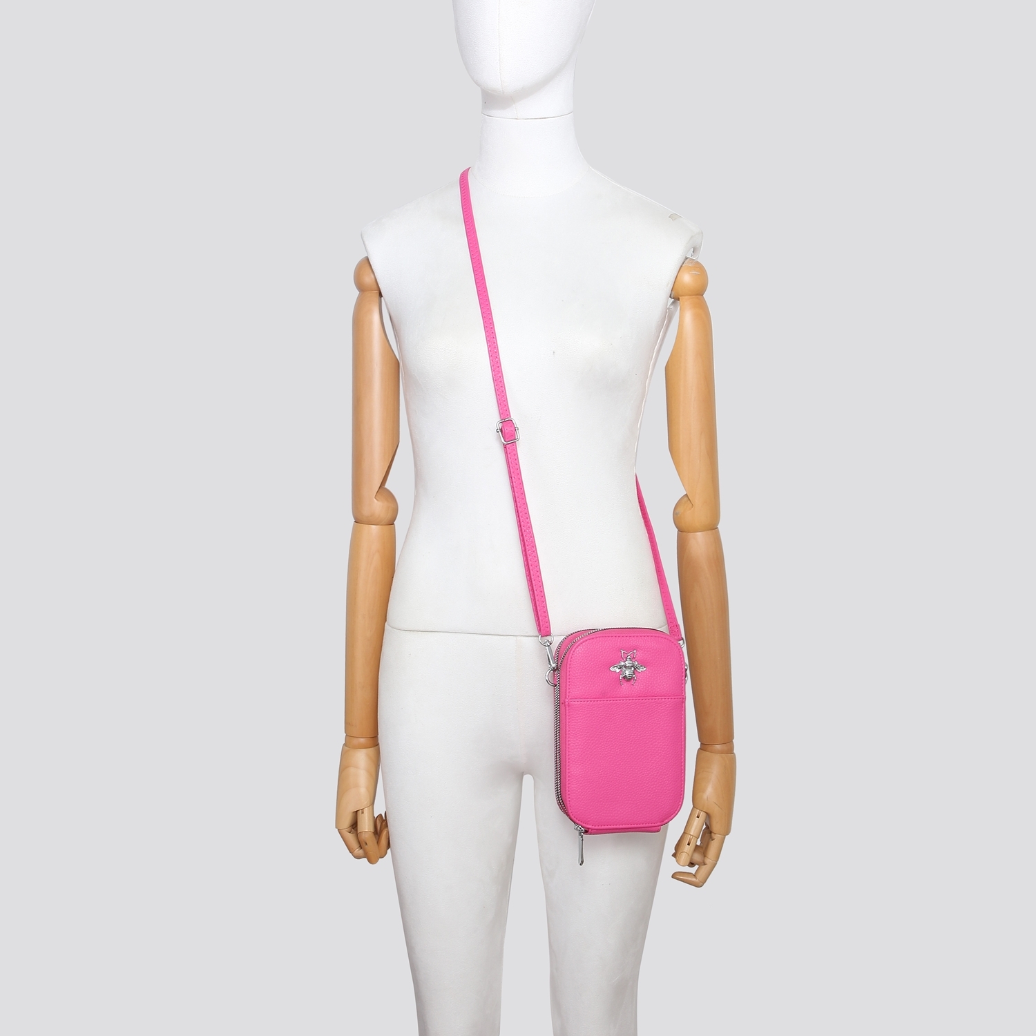 Faux Leather Vegan Leather Bee Logo Mini Crossbody Bag # 3159