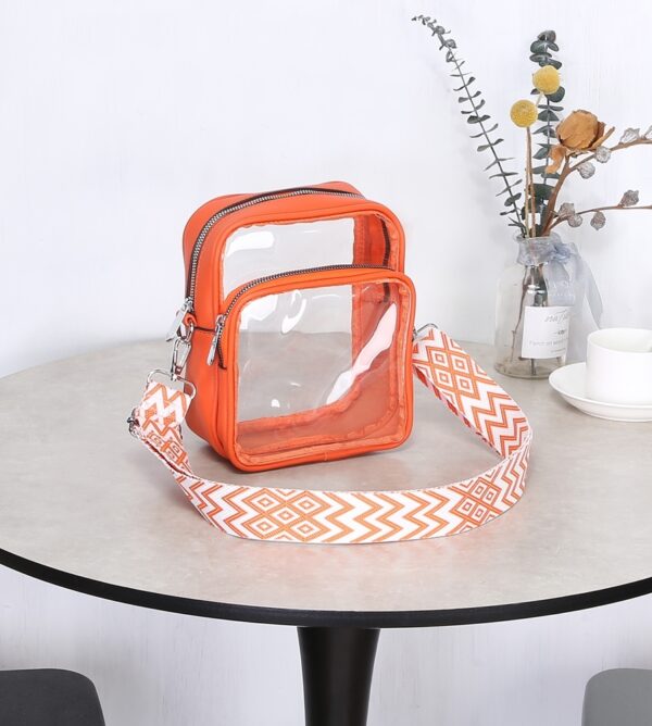 Transparent PVC Crossbody Bag with Guitar Strap # 3205