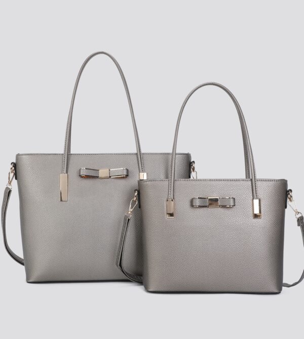 Leather Look Set of 2 Tote Bags # GS003Plain