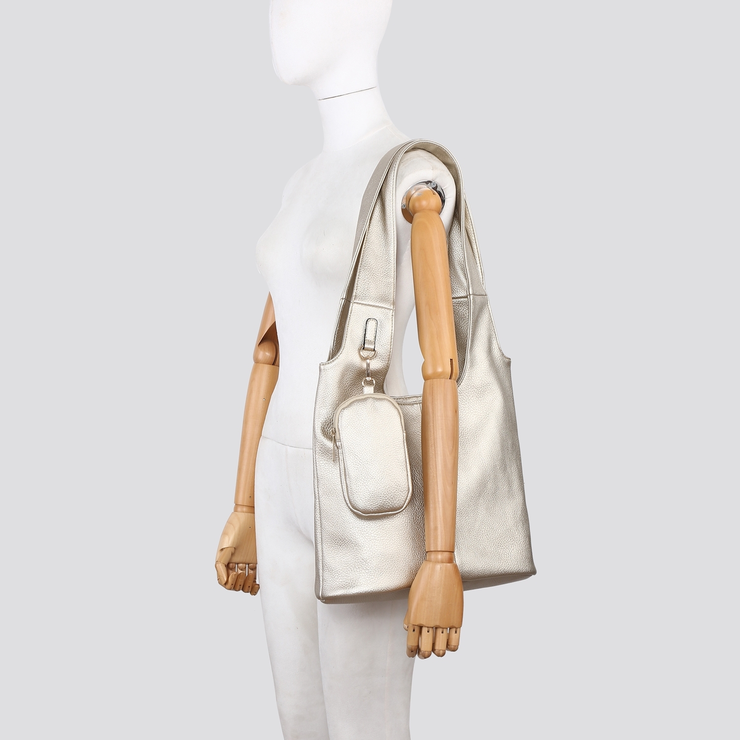 Soft Vegan Leather Shoulder Bag with a Matching Purse # 3398