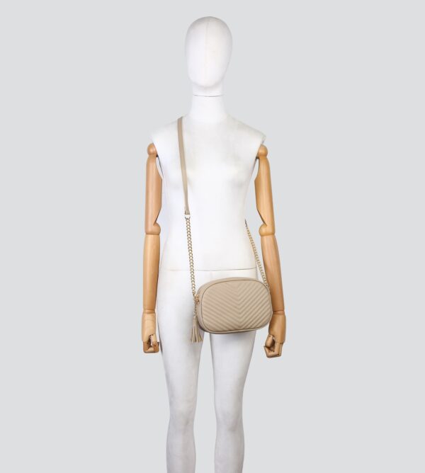 Faux Leather Quilted Crossbody Bag # 3392