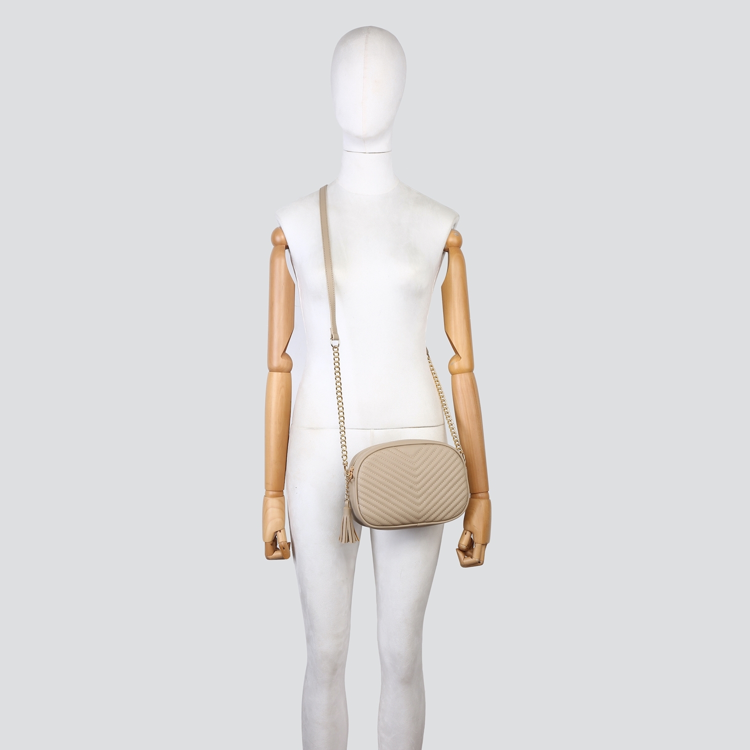 Faux Leather Quilted Crossbody Bag # 3392