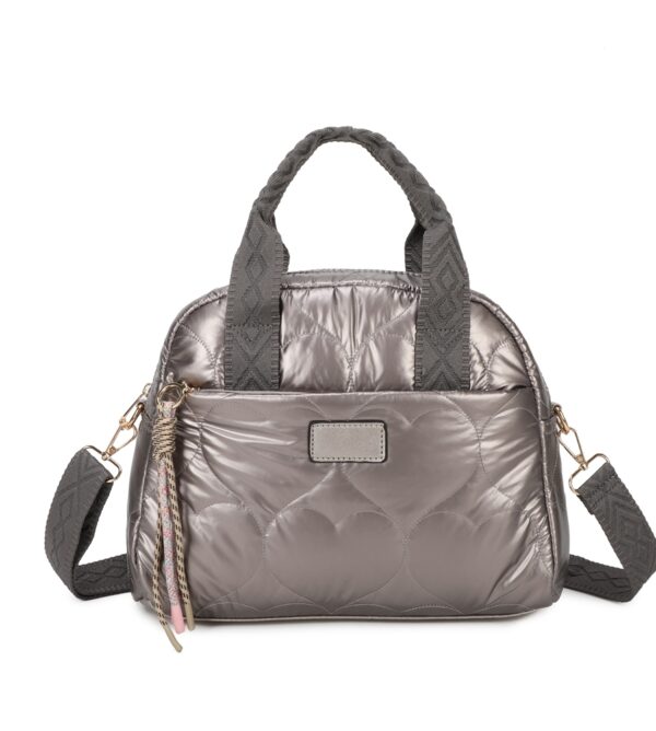 Quilted and Padded Polyamide Fabric Handbag # 24018