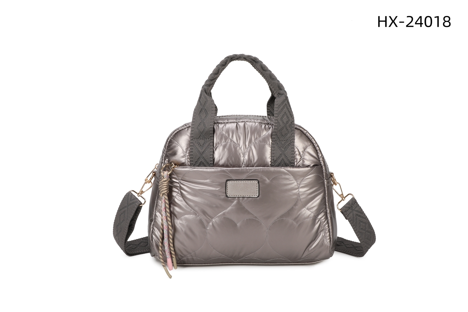 Quilted and Padded Polyamide Fabric Handbag # 24018
