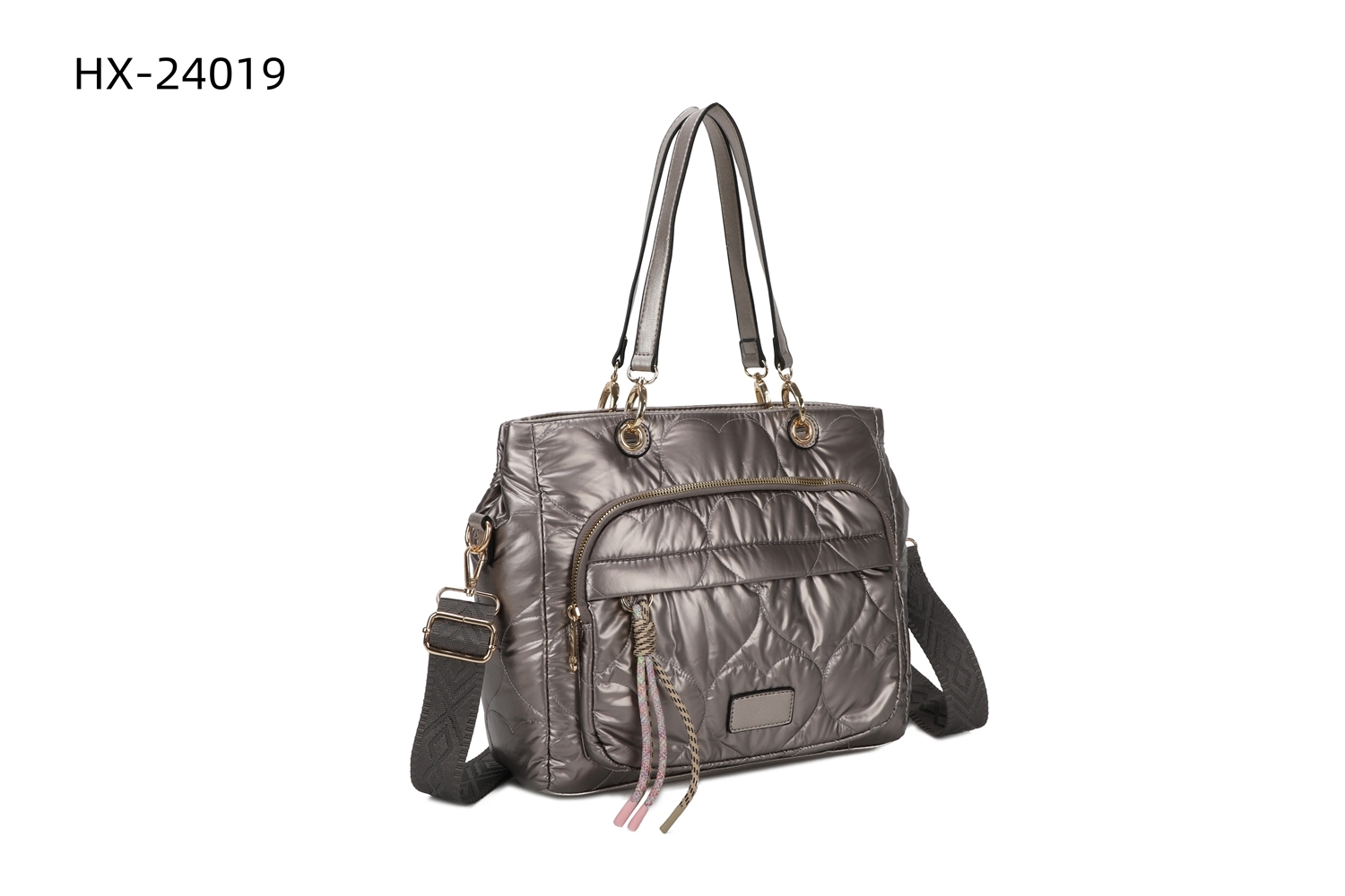 Quilted and Padded Polyamide Fabric Handbag # 24019
