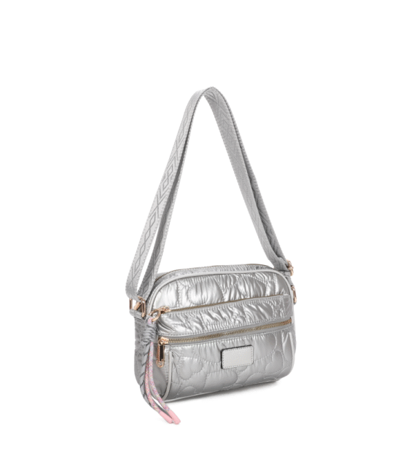Quilted and Padded Polyamide Fabric Crossbody Bag # 24022