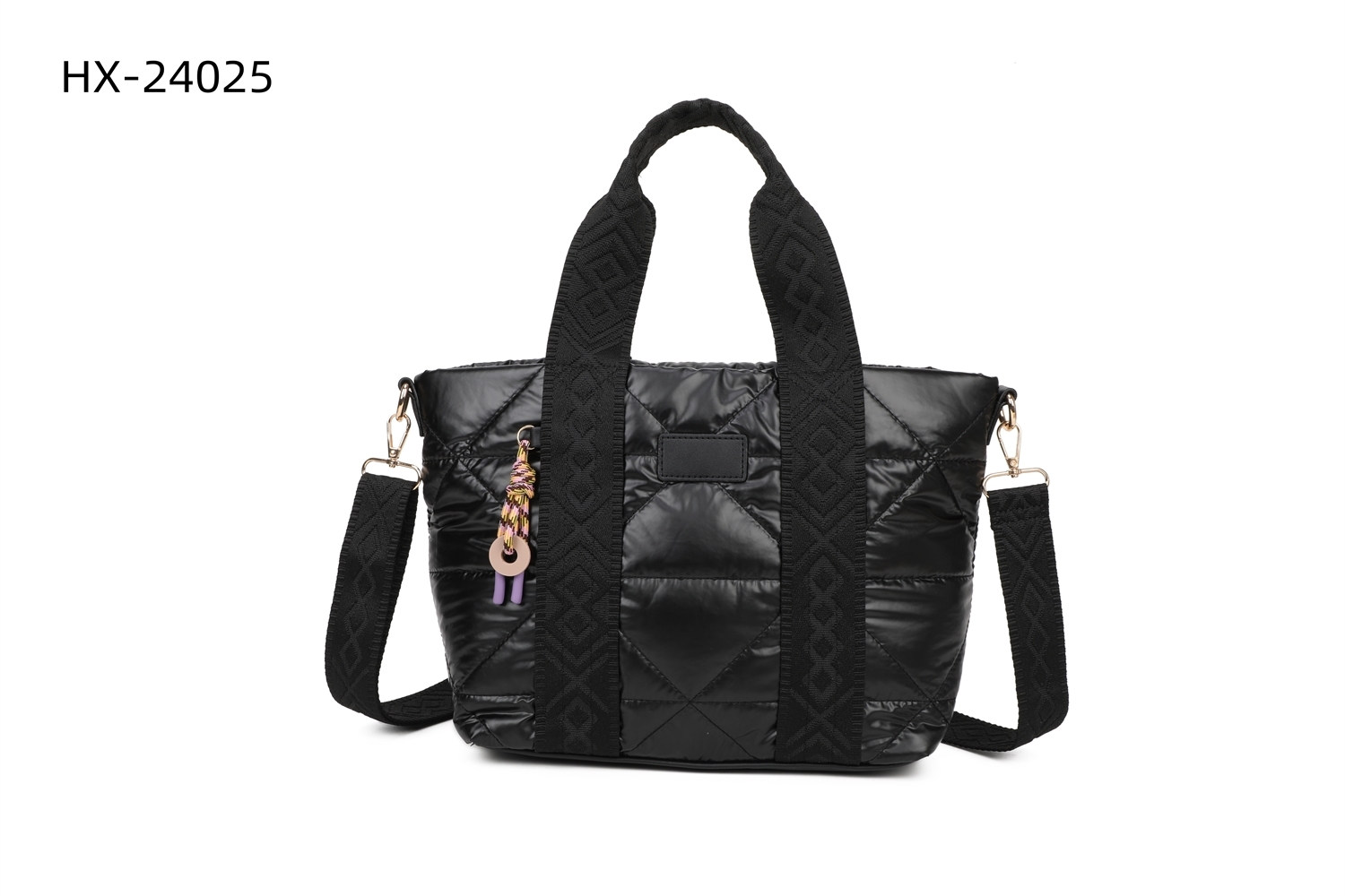 Quilted and Padded Polyamide Fabric Handbag # 24025