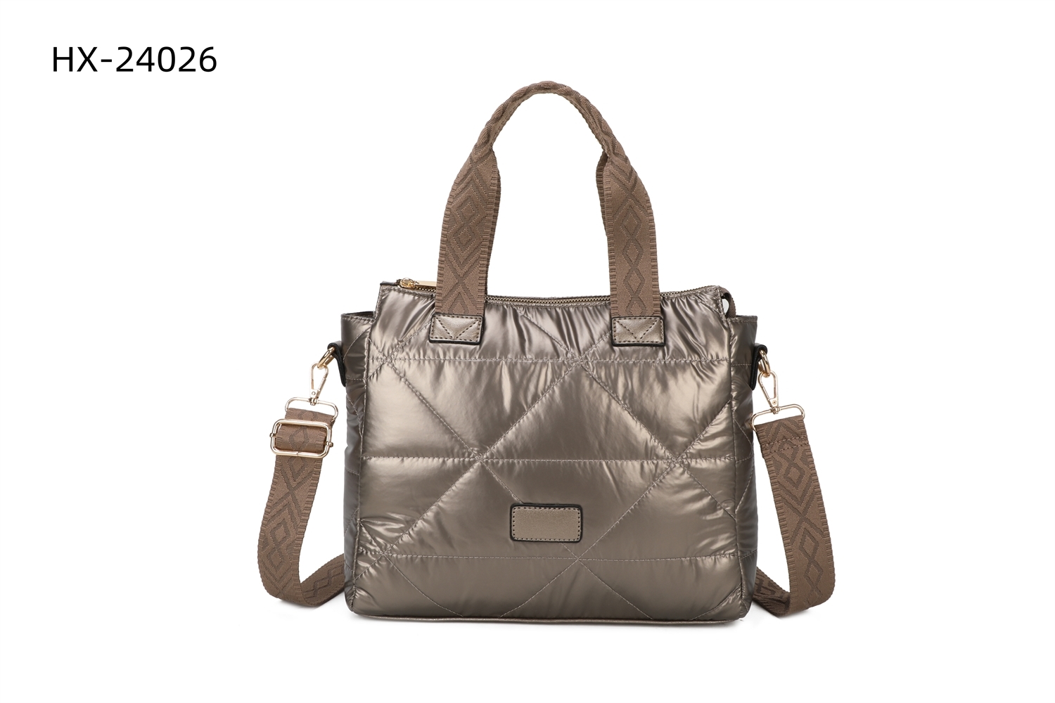 Quilted and Padded Polyamide Fabric Handbag # 24026