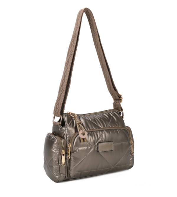 Quilted and Padded Polyamide Fabric Handbag # 24027