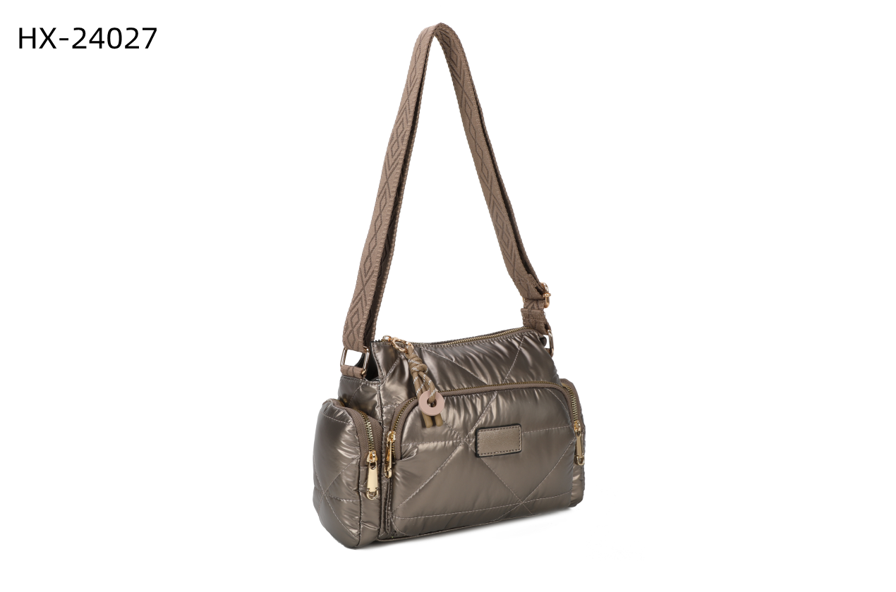 Quilted and Padded Polyamide Fabric Handbag # 24027