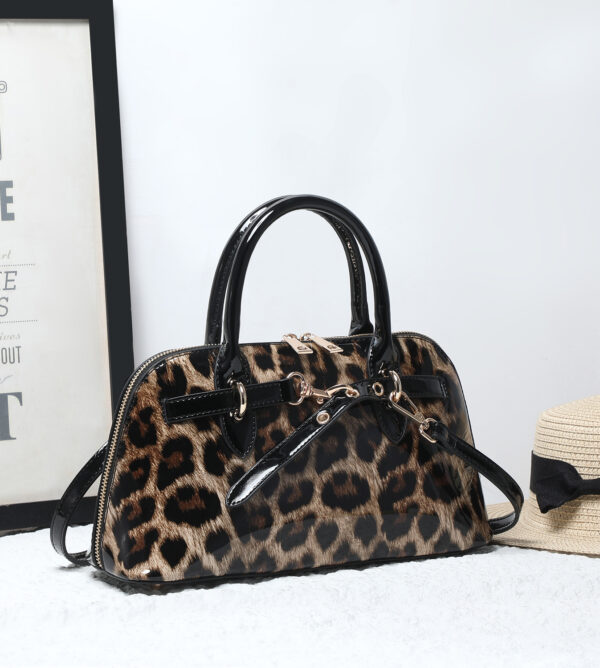 Leopard Print Patent Tote Bag # 25460