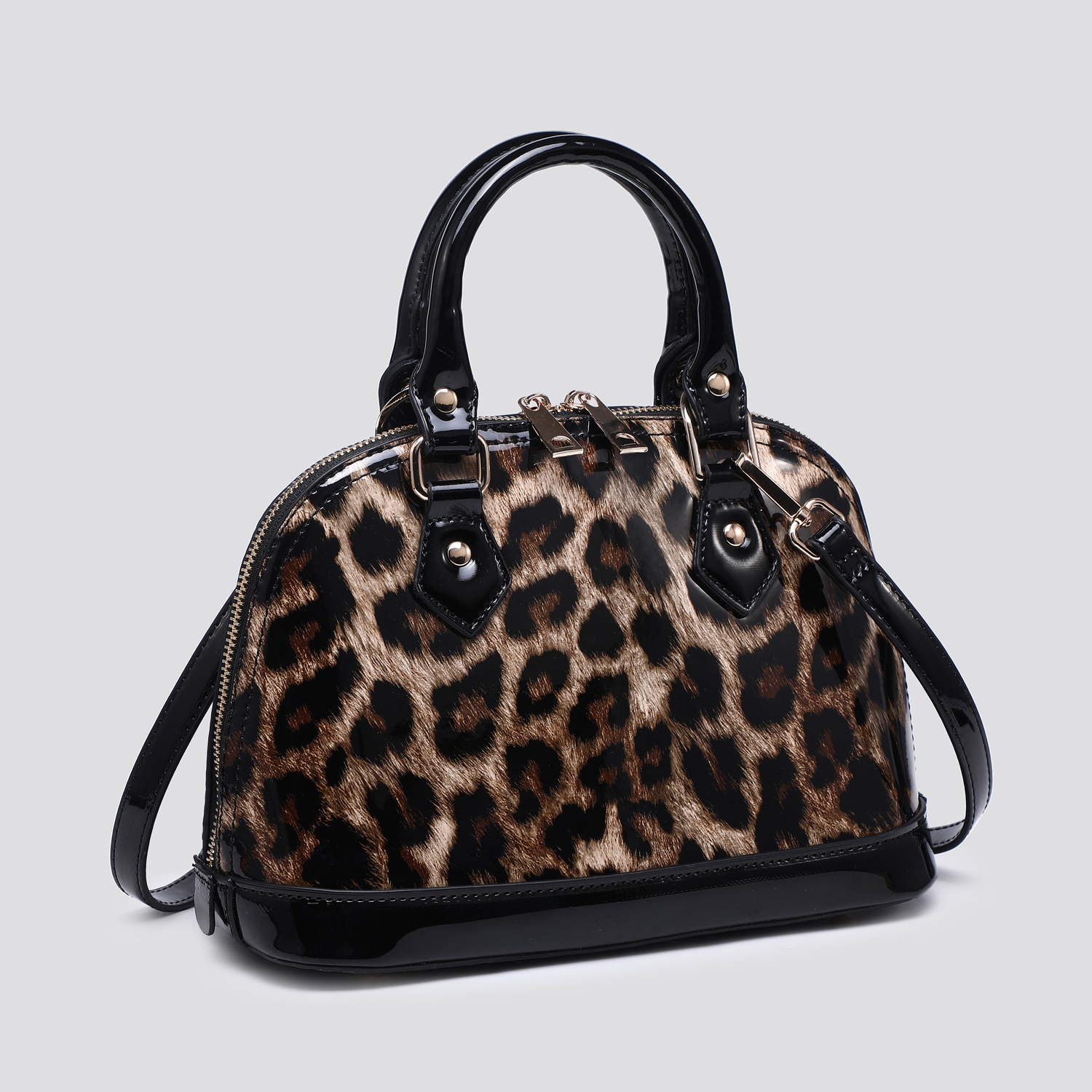 Leopard Print Patent Tote Bag # 25443