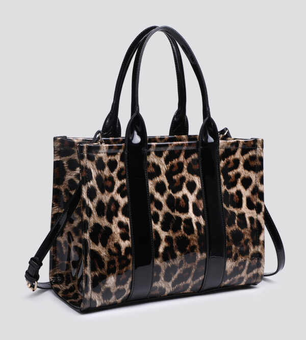 Leopard Print Patent Tote Bag # 25459