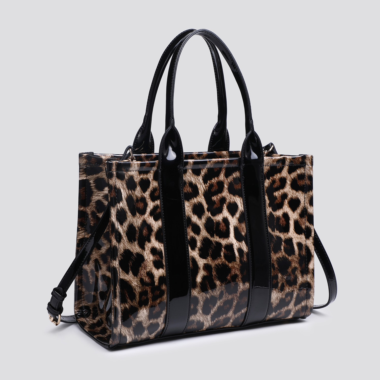 Leopard Print Patent Tote Bag # 25459