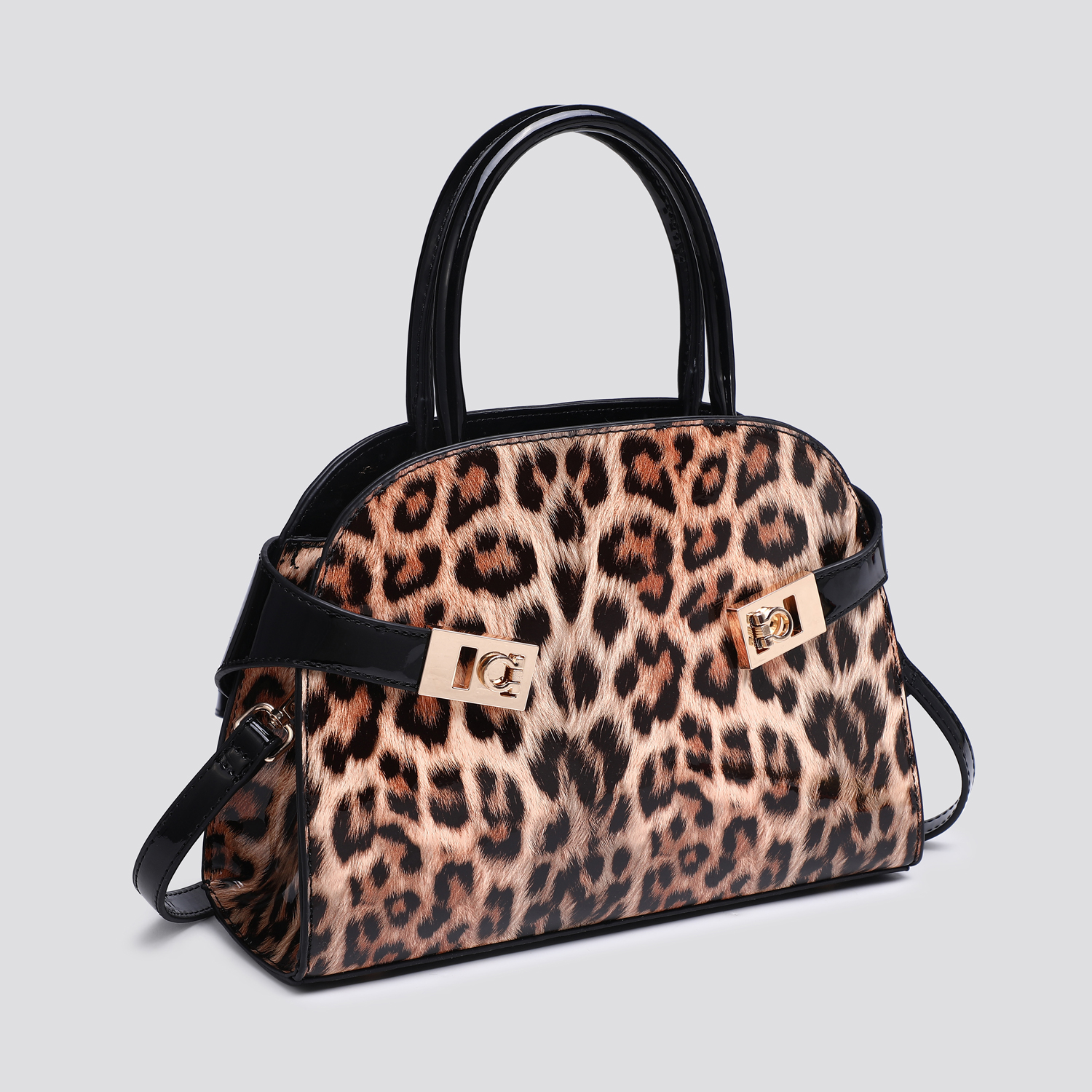 Leopard Print Patent Tote Bag # 25461