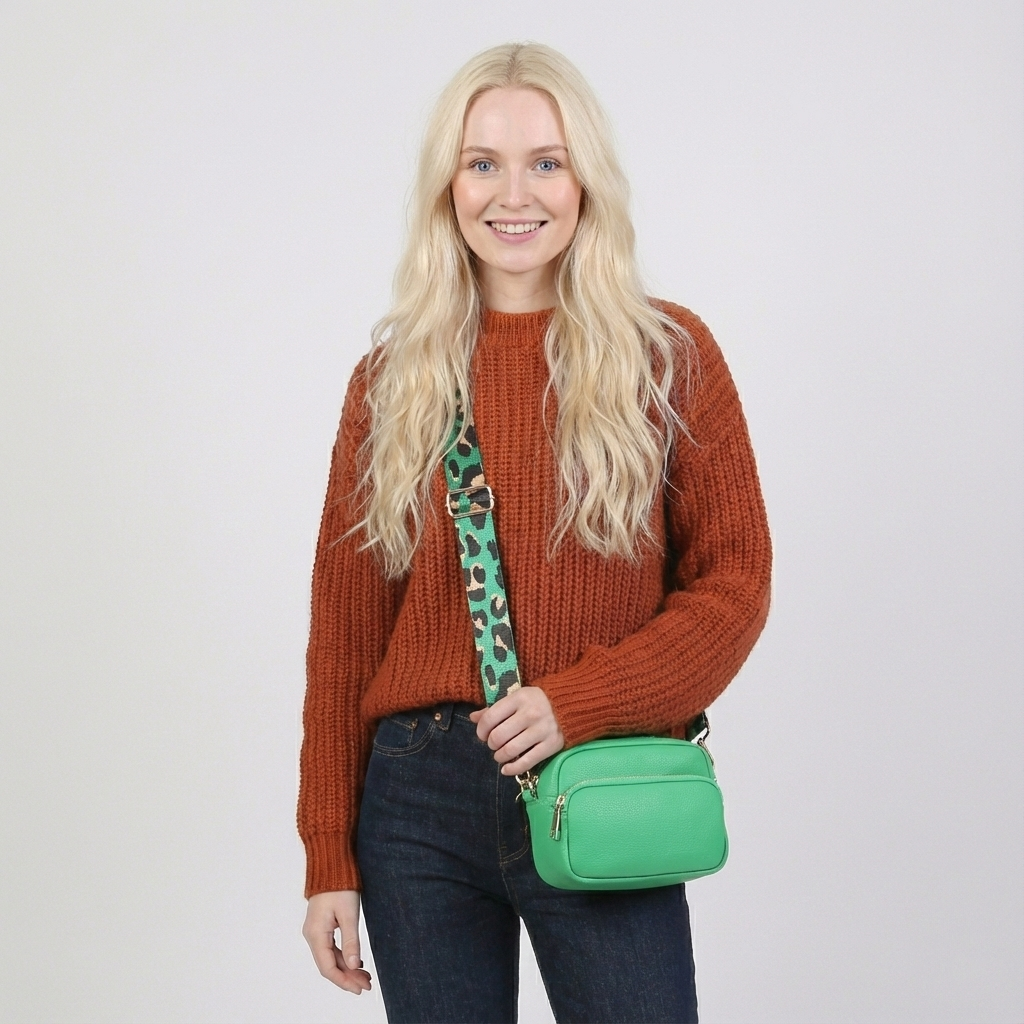 Leather Look Crossbody Bag # 3221