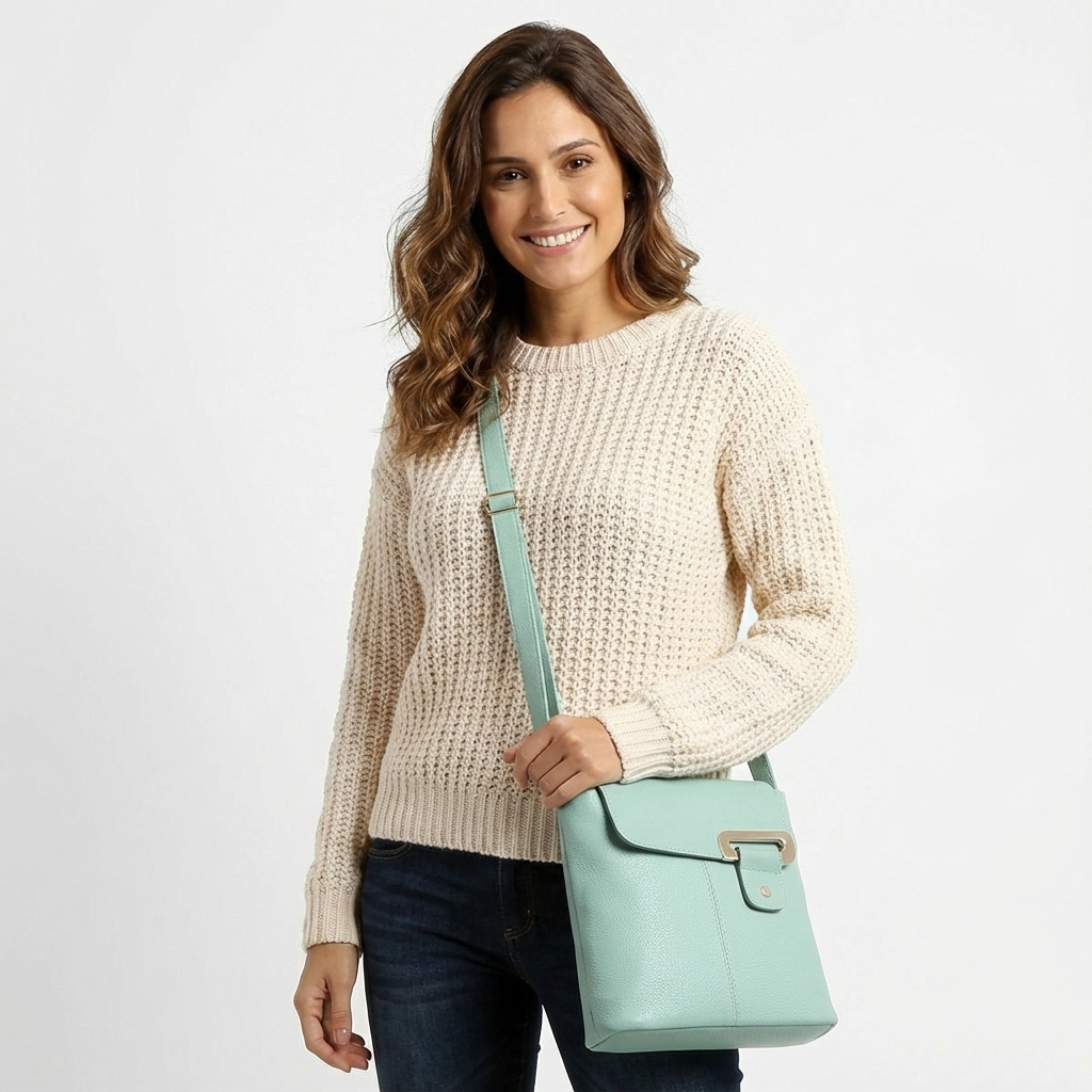 Leather Look Crossbody Bag # 3414