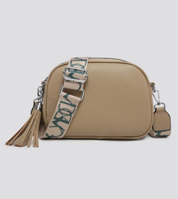 Triple Compartment Soft Leather Look Crossbody Bag # 3181