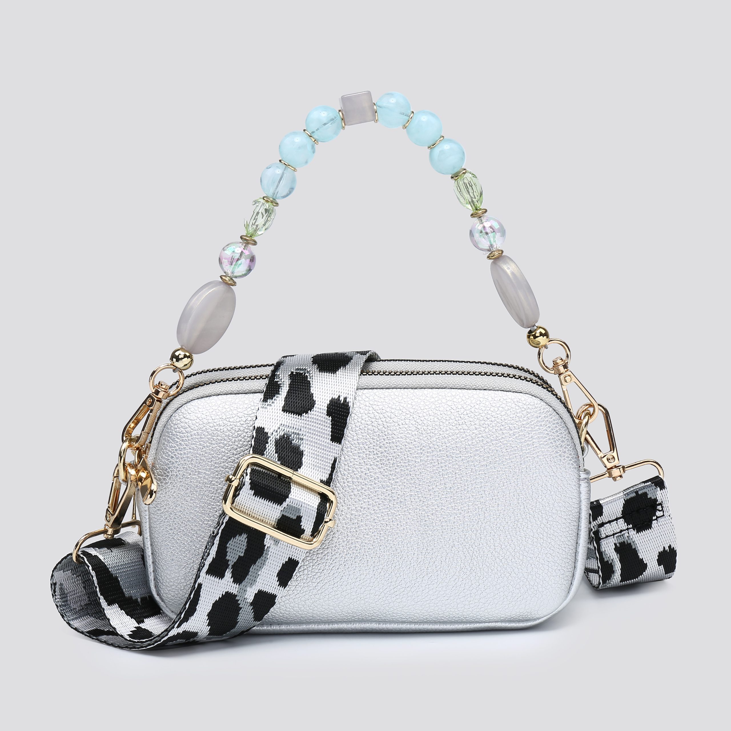 3314  Mini Crossbody Bag with a Guitar Strap and a Chain