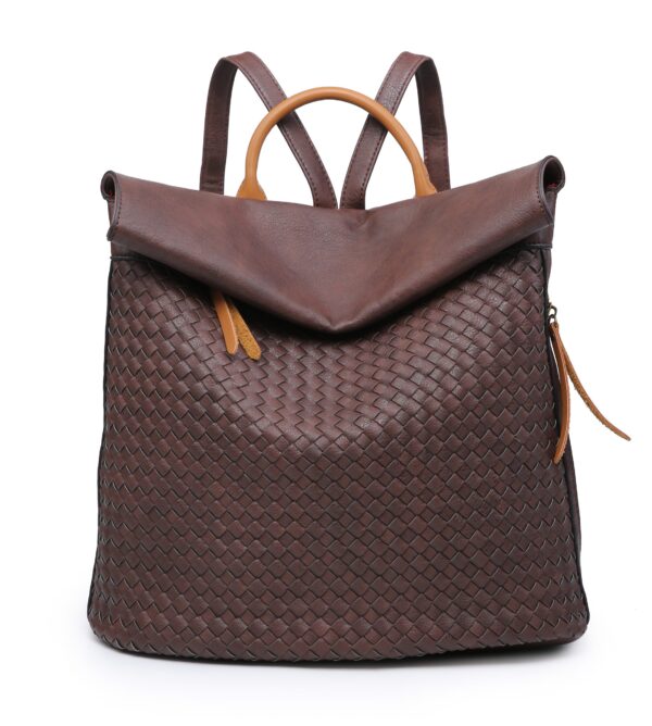 Woven Vegan Leather Rucksack # JNY902