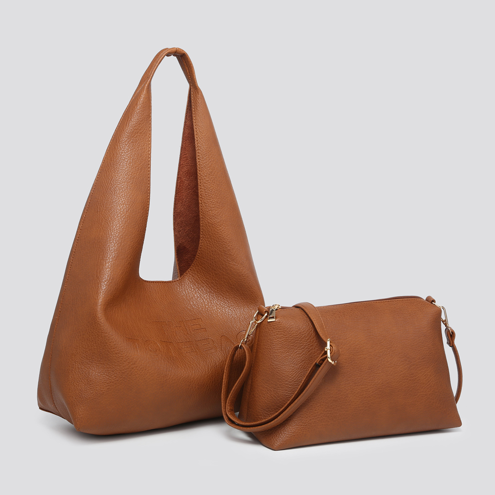 High Grade Soft Vegan Leather Bag Set Slouch Bag # 25005