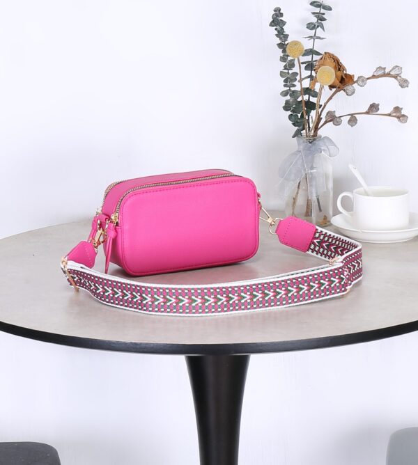 Leather Look Double Compartment Crossbody Bag # 3310
